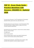 FNP III - Exam Study Guide &ndash;  Practice Questions with  Answers&period; GRADED A&plus;&period; Updated  2026 