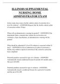 ILLINOIS SUPPLEMENTAL  NURSING HOME  ADMINISTRATOR EXAM  QUESTIONS AND ANSWERS 2026