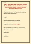 PMH-C Exam &vert;&vert; Most Recent Exam Actual Complete  Real Verified Exam Questions And Correct Answers  &lpar;Verified Answer&rpar; Already Graded A&plus; &vert; Success  Guaranteed&excl;&excl; Newest Exam&excl;&excl;&excl;