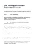 HPW 200 Midterm Review Exam Questions and Answers