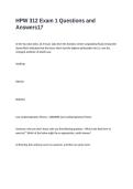HPW 312 Exam 1 Questions and Answers