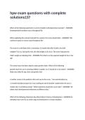 hpw exam questions with complete solutions