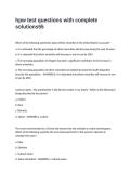 hpw test questions with complete solutions