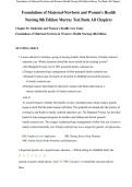 Test Bank for Foundations of Maternal&comma; Newborn&comma; and Women&rsquo;s Health Nursing 8th Edition &ndash; Susan Scott Murray &vert; Exam Questions & Answers