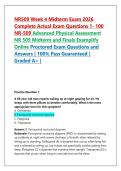 NR509 Week 4 Midterm Exam 2026  Complete Actual Exam Questions 1- 100  NR-509 Advanced Physical Assessment  NR 509 Midterm and Finals Examplify  Online Proctored Exam Questions and  Answers &vert; 100&percnt; Pass Guaranteed &vert;  Graded A&plus; &vert;