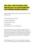 HESI LEVEL 1 PRACTICE EXAM LATEST PRACTICE TEST 2026 TESTED QUESTIONS WITH VERIFIED ANSWERS GRADED A&plus;