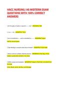 HACC NURSING 140 MIDTERM EXAM QUESTIONS WITH 100&percnt; CORRECT ANSWERS