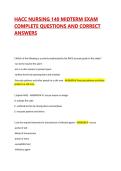 HACC NURSING 140 MIDTERM EXAM COMPLETE QUESTIONS AND CORRECT ANSWERS