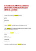 HACC NURSING 140 MIDTERM EXAM QUESTIONS COMPLETE WITH 100&percnt; VERIFIED ANSWERS