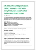 WGU C213 Accounting for Decision Makers Final Exam Study Guide Complete Questions and Verified Answers &lpar;2025&sol;2026 Edition&rpar;