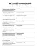 NURS 121 QCQ Urinary Incontinence and Retention  UPDATED ACTUAL Questions and CORRECT Answers 