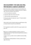 HESI OB MATERNITY TEST BANK 2026 FINAL PREP RESOURCE COMPLETE ANSWER KEY