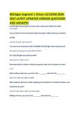 Michigan Segment 1 Drivers Ed EXAM 2026-2027 LATEST UPDATED VERSION QUESTIONS AND ANSWERS&period;pdf