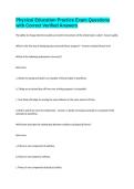 Physical Education Practice Exam Questions with Correct Verified Answers