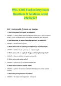 WGU C785 Biochemistry Exam Questions & Solutions Latest 2026&sol;2027