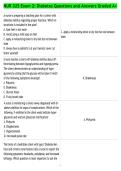NUR 325 Exam 2&colon; Diabetes Questions and Answers Graded A&plus;
