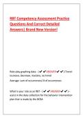 BUNDLE OF RBT Competency Assessment Practice Questions And Correct Detailed Answers&vert; Brand New Version&excl;
