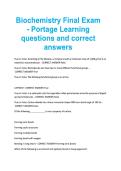 Biochemistry Final Exam - Portage Learning questions and correct answers&period;