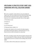 HESI PHARM V3 PRACTICE STUDY SHEET 2026 QUESTIONS WITH FULL SOLUTION GRADED A&plus;