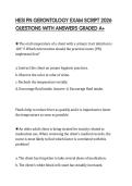 HESI PN GERONTOLOGY EXAM SCRIPT 2026 QUESTIONS WITH ANSWERS GRADED A&plus;