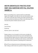 HESI PN GERONTOLOGY PRACTICE STUDY SHEET 2026 QUESTIONS WITH FULL SOLUTION GRADED A&plus;