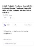 RN ATI Pediatric Proctored Exam ATI RN Pediatric Nursing Proctored Exam with NGN &comma; ATI RN Pediatric Nursing Online Practice