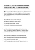 HESI PRACTICE EXAM PHARM BSN 315 FINAL PAPER 2026 COMPLETE ANSWERS VERIFIED