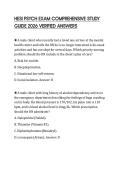 HESI PSYCH EXAM COMPREHENSIVE STUDY GUIDE 2026 VERIFIED ANSWERS