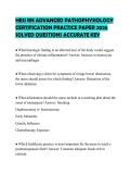 HESI RN ADVANCED PATHOPHYSIOLOGY CERTIFICATION PRACTICE PAPER 2026 SOLVED QUESTIONS ACCURATE KEY
