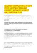 CEA PREP COMPLETE EXAM WITH OVER 300 QUESTIONS AND CORRECT ANSWERS VERIFIED AND GRADED A PLUS 