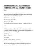 HESI RN EXIT PRACTICE STUDY SHEET 2026 QUESTIONS WITH FULL SOLUTION GRADED A&plus;
