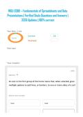 WGU D388 &ndash; Fundamentals of Spreadsheets and Data Presentations &vert; Verified Study Questions and Answers &vert; 2026 Updates &vert; 100&percnt; correct