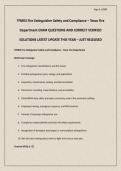 TFM03 Fire Extinguisher Safety and Compliance &ndash; Texas Fire Department EXAM QUESTIONS AND CORRECT VERIFIED SOLUTIONS LATEST UPDATE THIS YEAR &ndash; JUST RELEASED