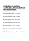 MULTIDIMENSIONAL CARE 2026 COMPREHENSIVE TEST PAPER QUESTIONS WITH VERIFIED ANSWERS