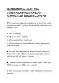 MULTIDIMENSIONAL CARE I 2026 CERTIFICATION EVALUATION EXAM QUESTIONS AND ANSWERS MASTER FILE