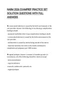 NARM 2026 EXAMPREP PRACTICE SET SOLUTION QUESTIONS WITH FULL ANSWERS