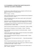 C10 PLANNING & ESTIMATING QUESTIONS WITH VERIFIED ACCURATE ANSWERS