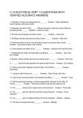 C-10 ELECTRICAL PART 1 G QUESTIONS WITH VERIFIED ACCURATE ANSWERS