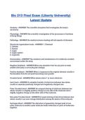 Bio 213 Final Exam &lpar;Liberty University&rpar; Latest Update
