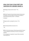 HFMA CSAF EXAM 2 EXAM SCRIPT 2026 QUESTIONS WITH ANSWERS GRADED A&plus;