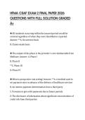 HFMA CSAF EXAM 2 FINAL PAPER 2026 QUESTIONS WITH FULL SOLUTION GRADED A&plus;