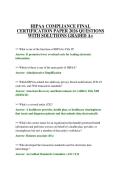 HIPAA COMPLIANCE FINAL CERTIFICATION PAPER 2026 QUESTIONS WITH SOLUTIONS GRADED A&plus;