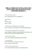 HIPAA COMPLIANCE FINAL PRACTICE TEST SCRIPT 2026 QUESTIONS WITH ANSWERS GRADED A&plus;