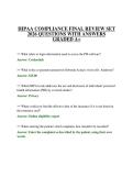 HIPAA COMPLIANCE FINAL REVIEW SET 2026 QUESTIONS WITH ANSWERS GRADED A&plus;