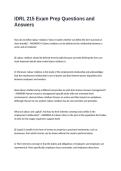 IDRL 215 Exam Prep Questions and Answers