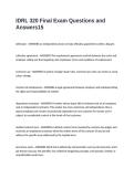 IDRL 320 Final Exam Questions and Answers