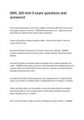 IDRL 320 Unit 5 exam questions and answers