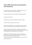Unit 3 IDRL 215 Exam prep Questions and Answers