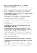 PSY 150 TEST 1 QUESTIONS WITH VERIFIED ACCURATE ANSWERS