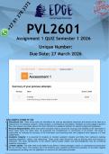  PVL2601 Assignment 1 QUIZ  &lpar;ANSWERS&rpar; Semester 1 2026 - DISTINCTION GUARANTEED&period;
